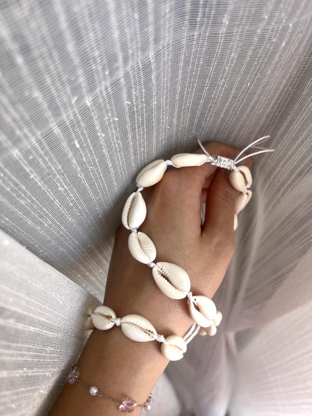 گردنبند و دستبند صدف گوش ماهی